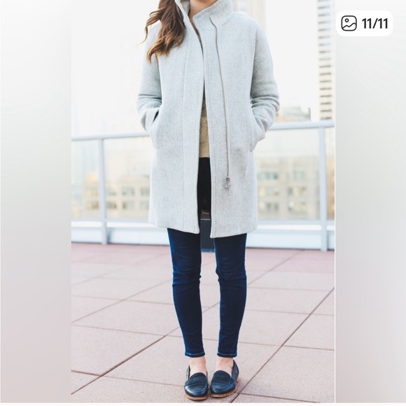 J Crew | City Coat Heather Dust Grey Wool Blend 00 - Picture 4 of 7